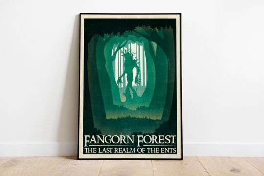 Discover Lord of the Rings Retro Travel Poster: Fangorn Forest Retro Ad Fantasy Wall Art