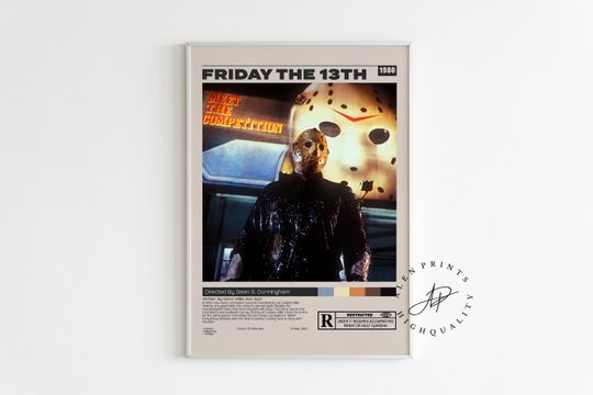 Discover Friday the 13th Poster, Sean S. Cunningham, Minimalist Movie Poster, Vintage Retro Art Print, Wall Art Print, Home decor, Mid century modern
