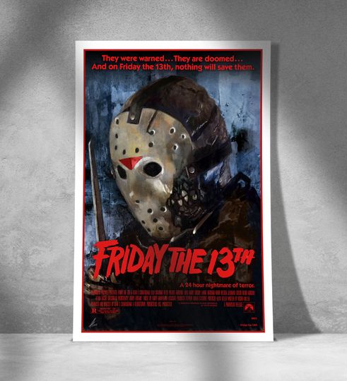 Discover Jason Lives! Friday the 13th Art Print  Classic Slasher Horror Poster - Wall Art