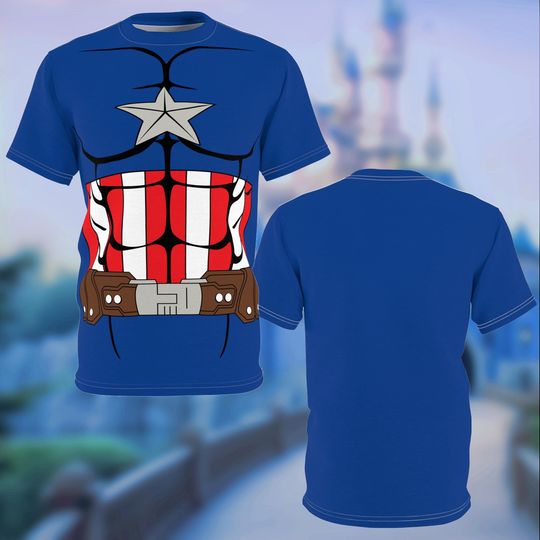Captain America Disney 3D T-Shirt, Disney World Cosplay Shirt