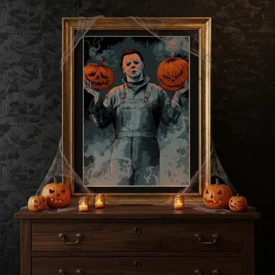 Discover Halloween Wall Art |  Horror Print | Scary Pumpkin Artwork | Spooky Movie Poster