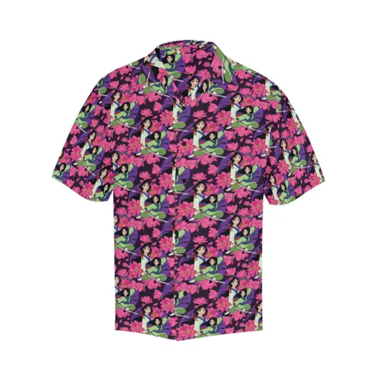 Disney Mulan Blooming Flowers Pink Hawaiian Shirt