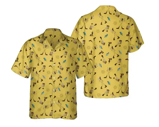 Discover Disney A Goofy 90s Goofy Powerline Vintage Yellow Hawaiian Shirt