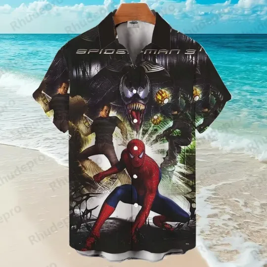 Disney Marvel Spider Man 3 Vs Villains Aloha Hawaiian Shirt