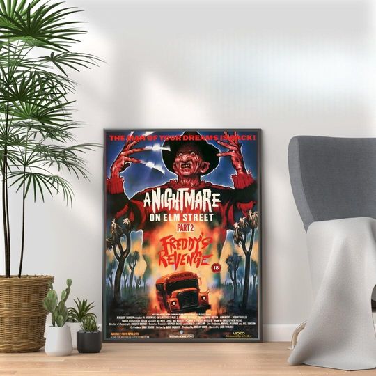 Nightmare on Elm Street 2 Poster: Chilling Horror Film Art