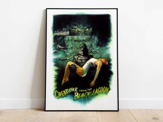 Discover Creature from the Black Lagoon, Jack Arnold, 1954 - Vintage Retro Movie Poster, Premium Semi-Glossy Paper