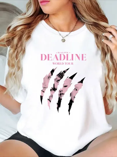 Black T-Shirt, Pink T-Shirt, Deadline World Tour Tee, Concert Fans T-Shirt