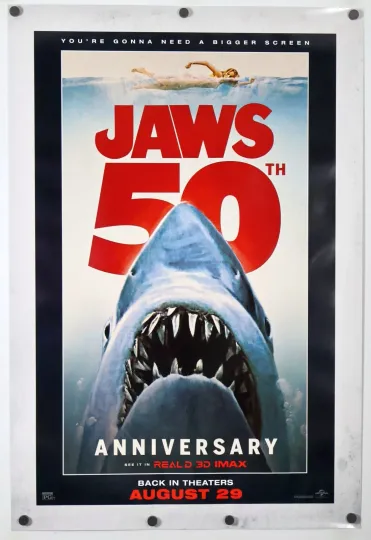 Jaws original DS movie poster 27x40 2025 50th Anniversary