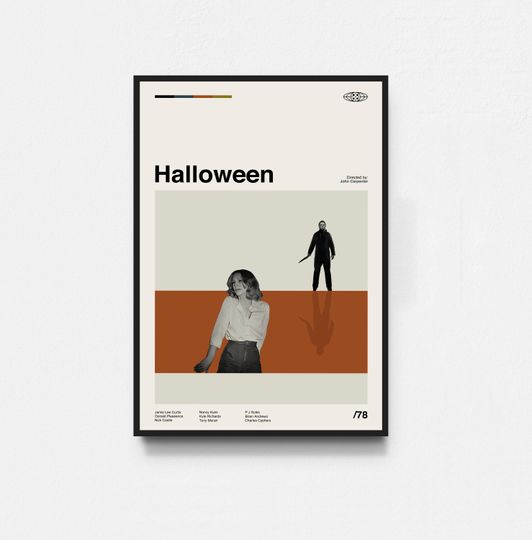 Halloween Movie Poster, Halloween Poster, Horror Poster, Movie Poster, Midcentury Art, Minimalist Art, Retro Poster, Vintage Poster