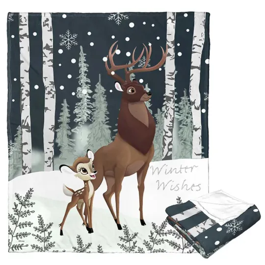 Disney Bambi Classic Disney Characters Winter Wishes Fleece Blanket