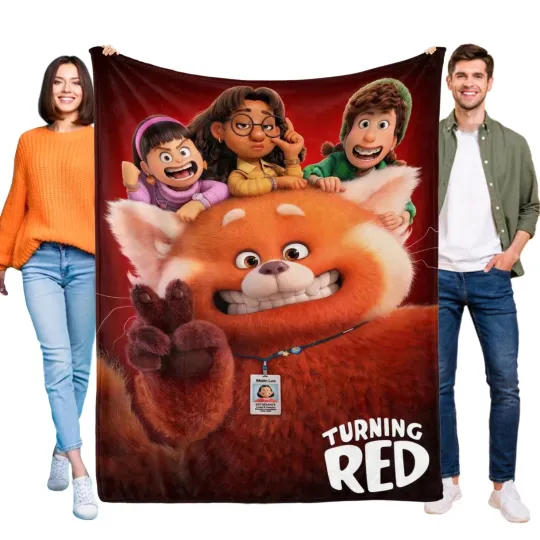 Turning Red Blanket, Turning Red Hi! Disney Fleece Blanket