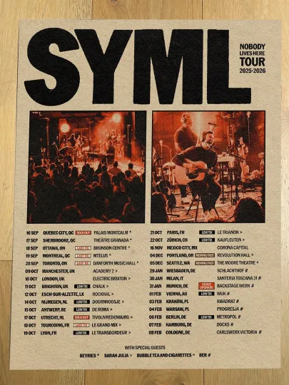 Discover Syml Nobody Lives Here Tour 2025 2026 Poster