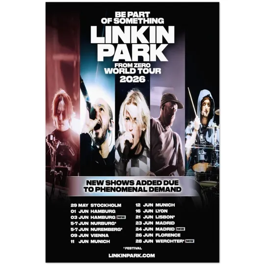 Discover Linkin Park World Tour 2026 Poster Stockholm June 29