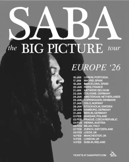 Discover Poster Saba Pivot EU Tour 2026 Poster, gift for fans