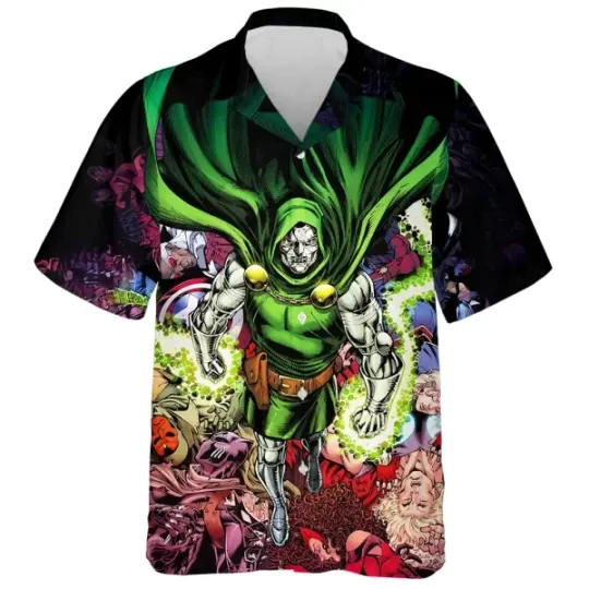 Discover Disney Marvel Doctor Dooom Walking Pose Pose Comic Art Hawaiian Shirt
