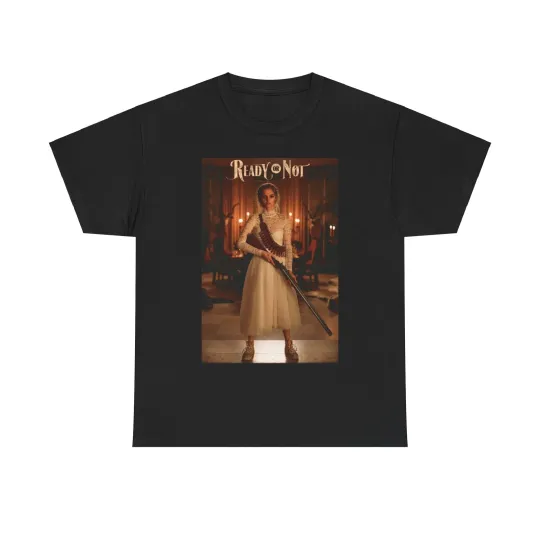 Discover Ready or Not Horror Movie T-Shirt with Samara Weaving