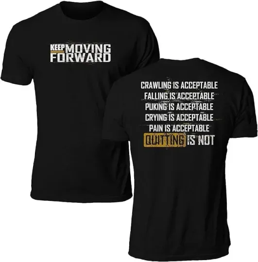 Discover Double Sided T-Shirt - Fitness Gym Keep Moving Forward Mental Health Awareness