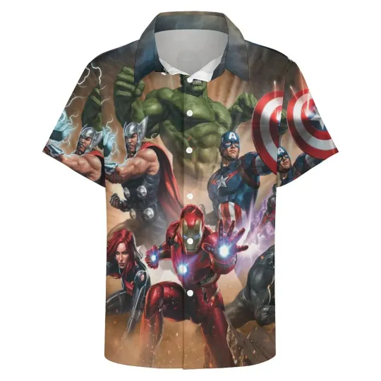 Disney Marvel Avengers Assemble Aloha Hawaiian Shirt