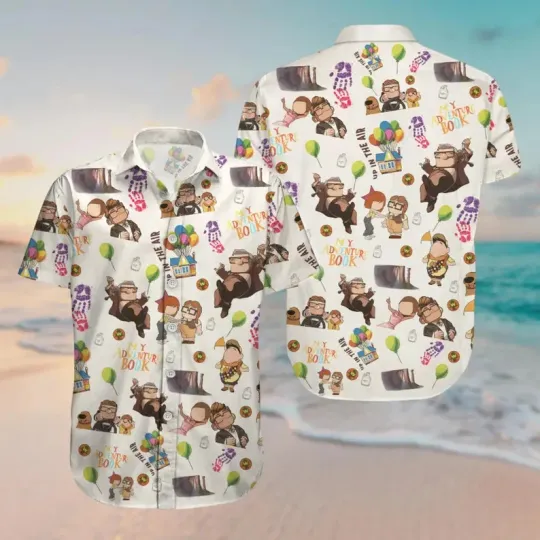 Discover Disney Up Carl And Ellie Couple Romantic Adventure White Hawaiian Shirt
