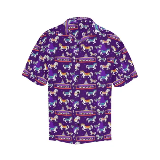 Disney Horse Carousel Purple Hawaiian Shirt