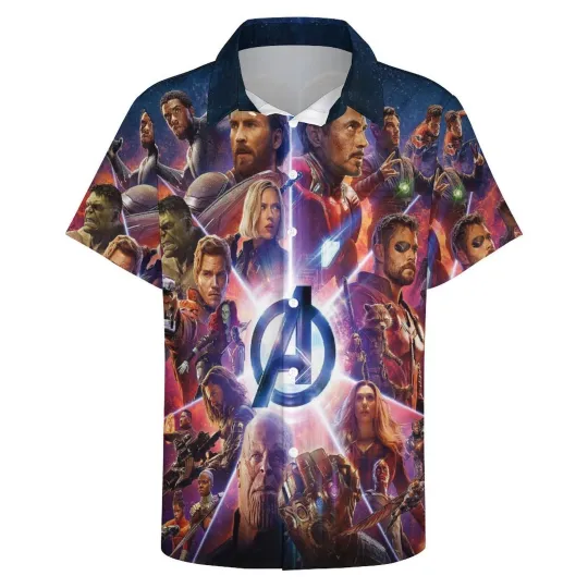Discover Disney Marvel Avengers A Logo Aloha Hawaiian Shirt