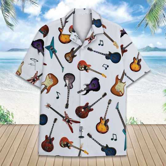 Discover Guitar Hawaiian Shirt Men Women Youth