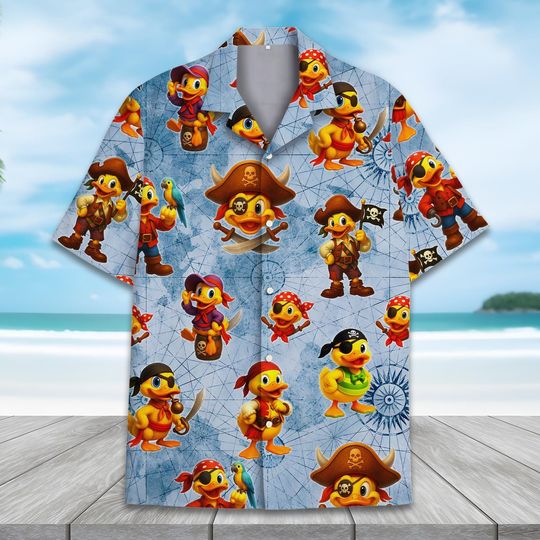 Discover Funny Pirate Duck Hawaiian Shirt for Men Women Kids