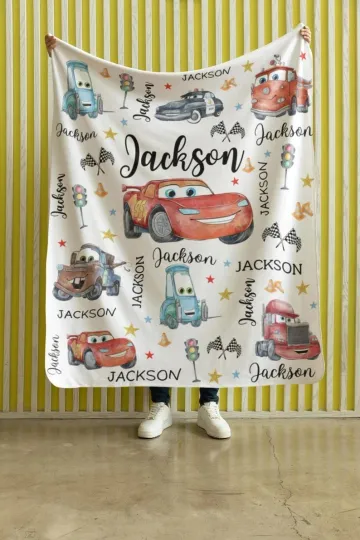 Discover Personalized Disney Cars Lightning McQueen And Friend Fleece Blanket