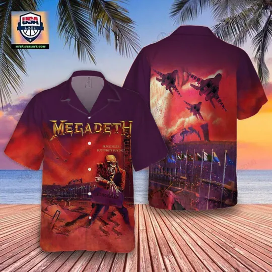 Megadeth Rock Band Peace Sells Shirt Aloha Summer Beach Party Holiday Shirts