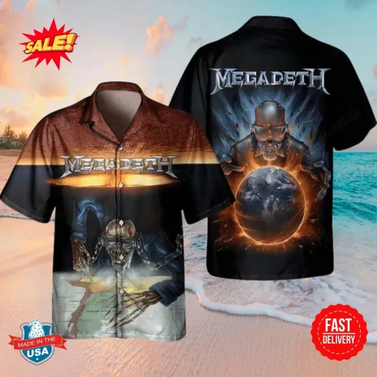 Megadeth Band 35 Years Of Megadeth Gift 2025 Music Hawaiian Shirt