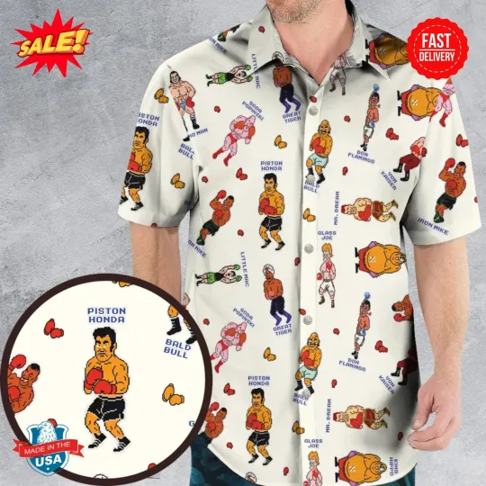 Discover Retro Game Punch Out Hawaiian Shirt