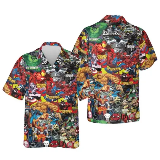 Disney Marvel Avengers Collage Art Hawaiian Shirt