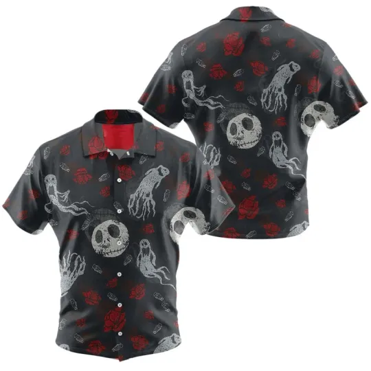 Discover Disney The Nightmare Before Christmas Jack Skellington & Ghosts Hawaiian Shirt
