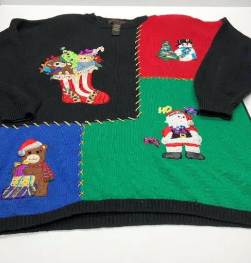 Discover Vintage Yarnworks Ugly Christmas Sweater Size XL