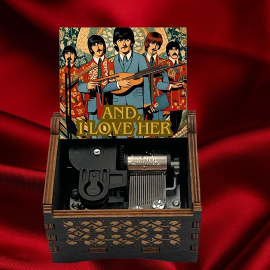 Nice Custom Gift Ideas Classic Song And I Love Her Music Box- Custom Print