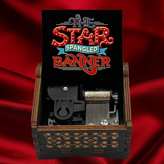 Discover Star Spangled Banner Music Box: Birch Wood Hymn Keepsake