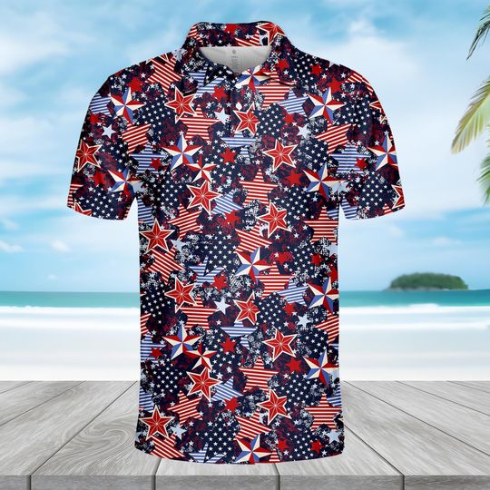 American Flag Polo Shirt for Men and Women, Independence Day Summer Polo