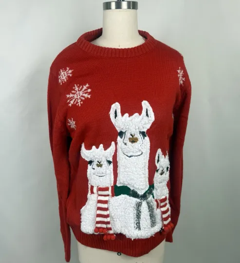 Discover Llama Alpaca Large Unisex Ugly Christmas Sweater Party Gift Holiday Xmas