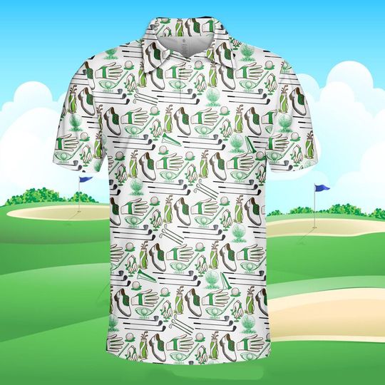 Golf Lover Polo Shirt for Men and Women, Green Summer Casual Lightweight Golf Polo