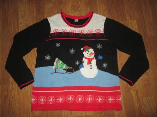 Womens HOLIDAY TIME UGLY CHRISTMAS SWEATER  sz XL 16 - 18