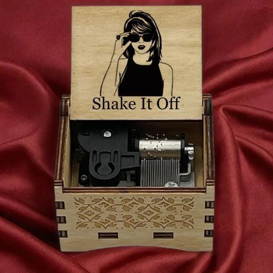 Shake it Off Music Box: Birch Wood, 18-Note Movement