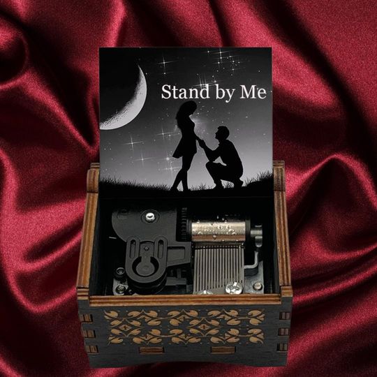 Stand By Me Music Box: Birch Wood, Hand-Cranked