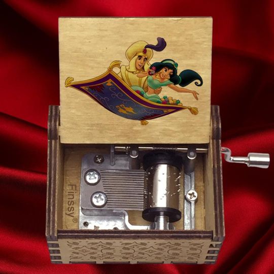 Discover Arabian Nights Music Box: Aladdin Theme, Birch Plywood