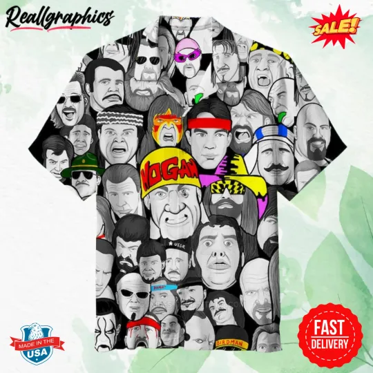 Hulk Hogan and Wrestling Entertainment Wrestling Hawaiian Shirt