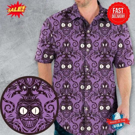 Beetlejuice Haunted Mansion Themed Hawaiian Shirt