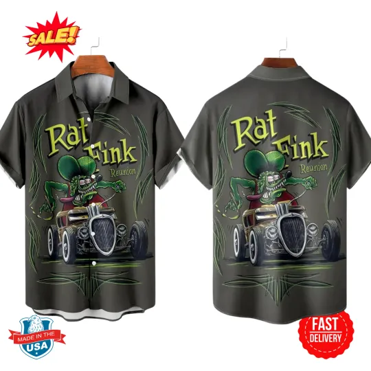 Nostalgic Anime Character Retro Car Hawaiian Shirt