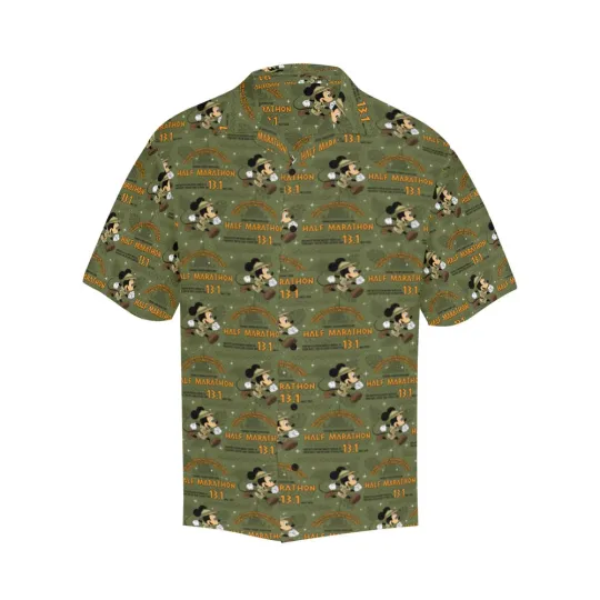 Discover Disney Half Marathon Moss Green Hawaiian Shirt