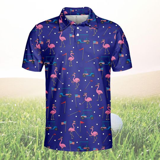 Discover Patriotic Flamingo Polo Shirt for Men and Women