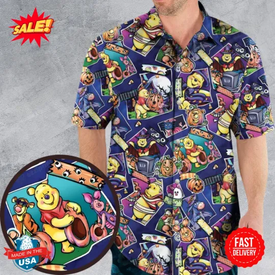 Discover Pooh Bear Halloween Hawaiian Shirt S-5XL