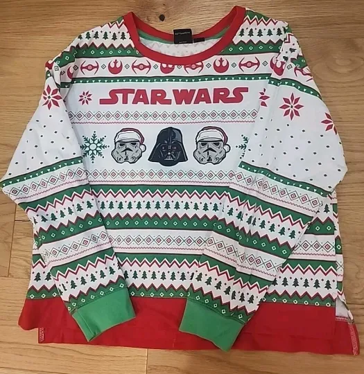 Star Wars Ugly Christmas Sweater Womens Large Darth Vader Stormtrooper Size L
